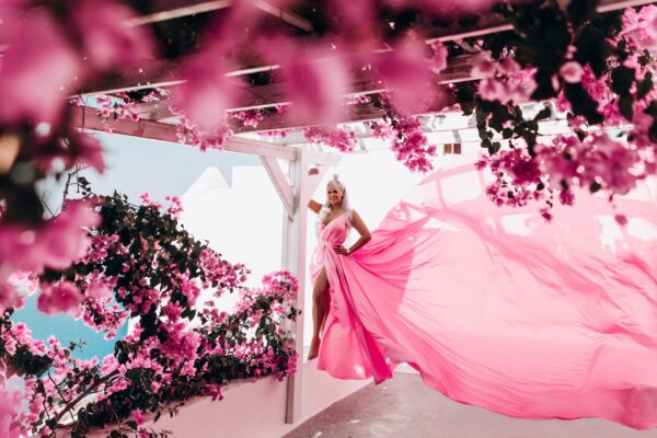 santorini flying dress photoshoot experience